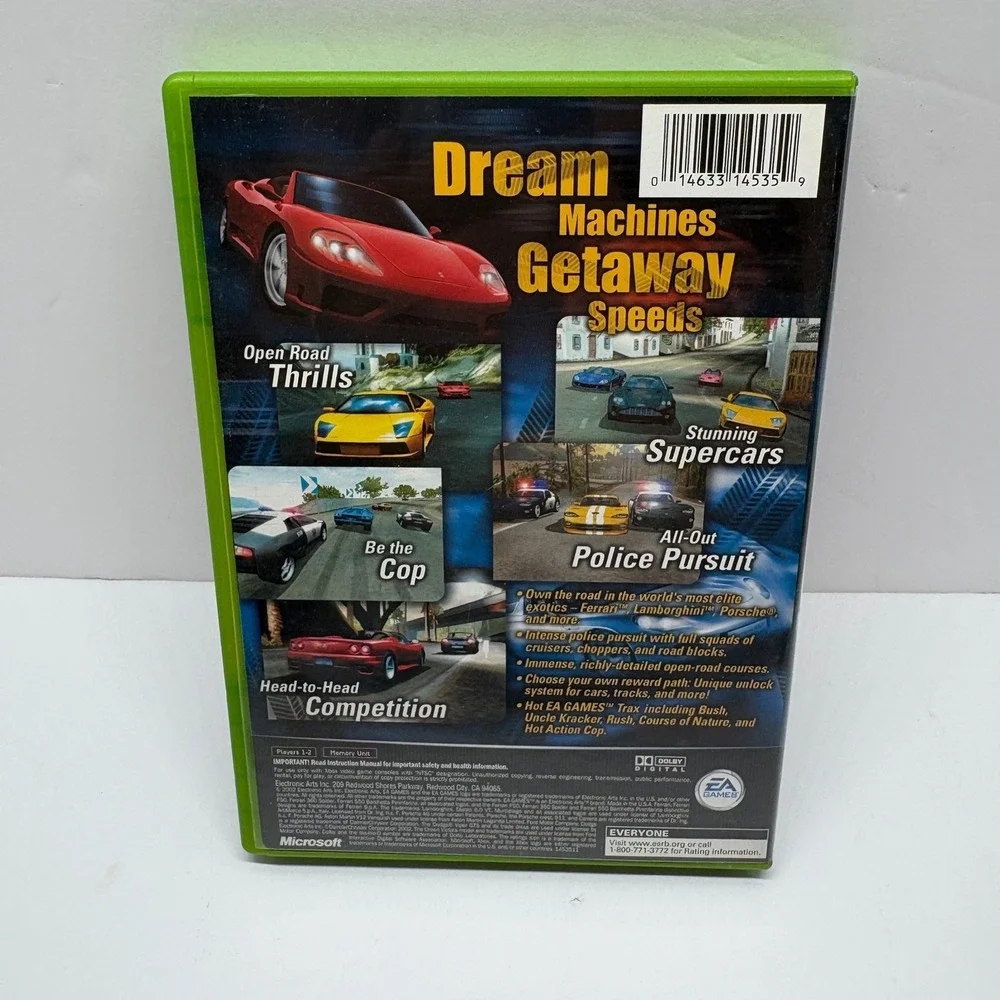 Need for Speed Hot Pursuit 2 Xbox Video Game Black Case EA Games
